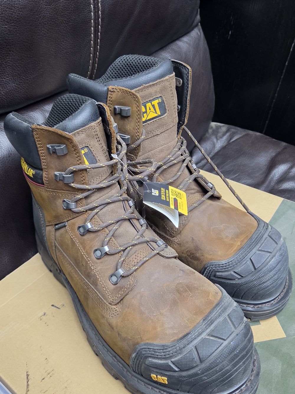 Caterpillar Brown and Black Work Boots